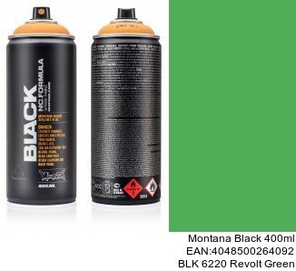 montana black 400ml  BLK 6220 Revolt Green pintura sprays para coches