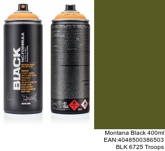 montana black 400ml  BLK 6725 Troops black spray aerosol montana cans