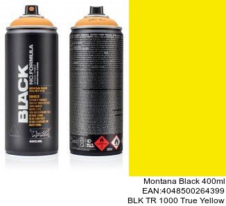 montana black 400ml  BLK TR 1000 True Yellow black spray montana cans shop